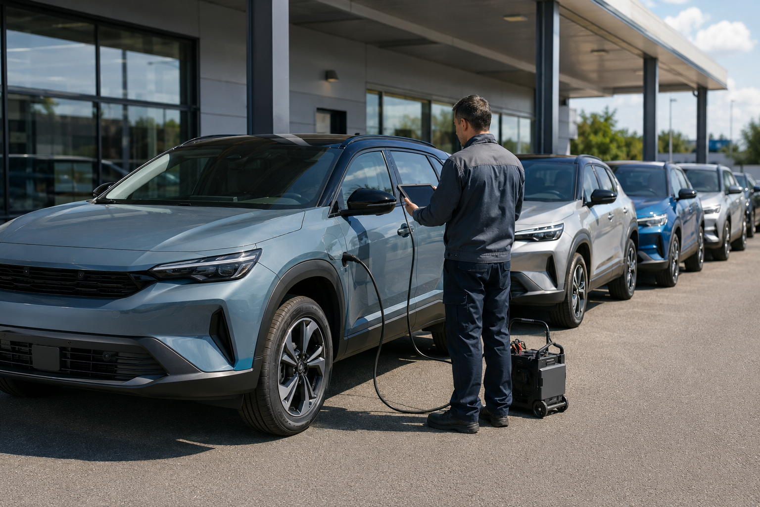 Dealership crossovers awaiting battery and software checks